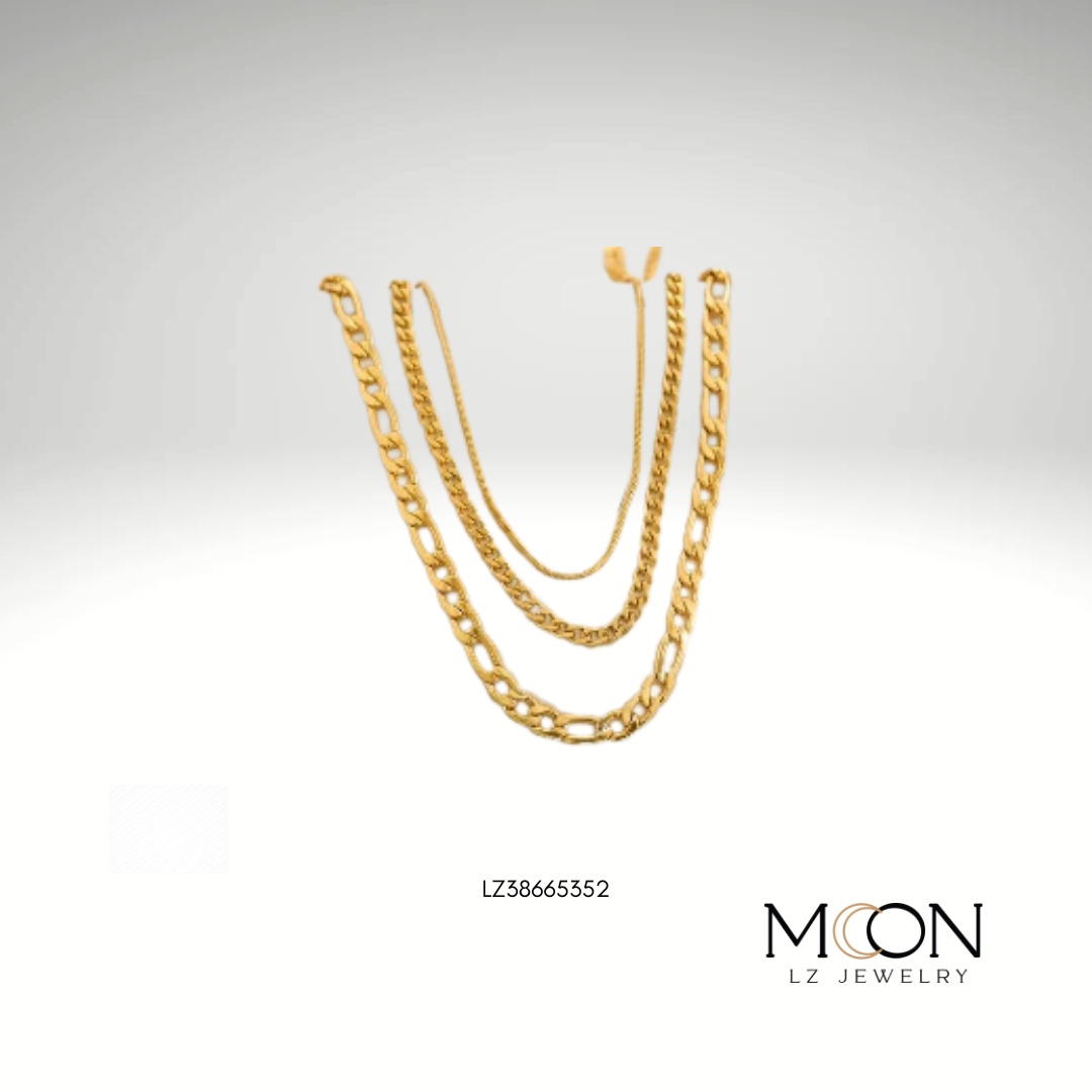 COLLAR TRIPLE DORADO C/CADENA ACERO