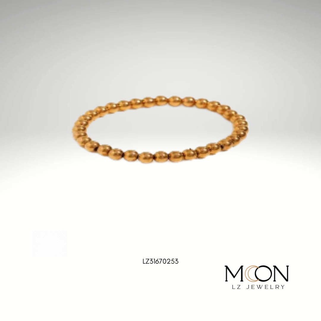 PULSERA CUENTAS ELASTICAS ORO 6 MM