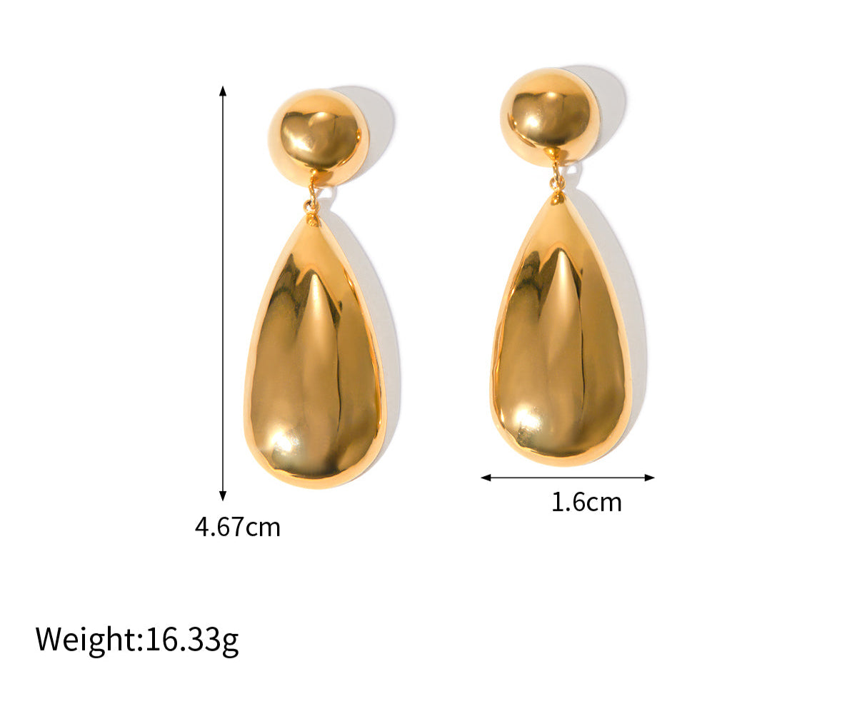 Arete gota colgante dorado