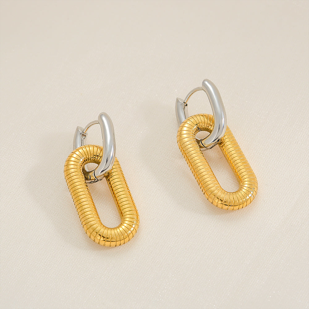 Aretes arracadas con dos circulos