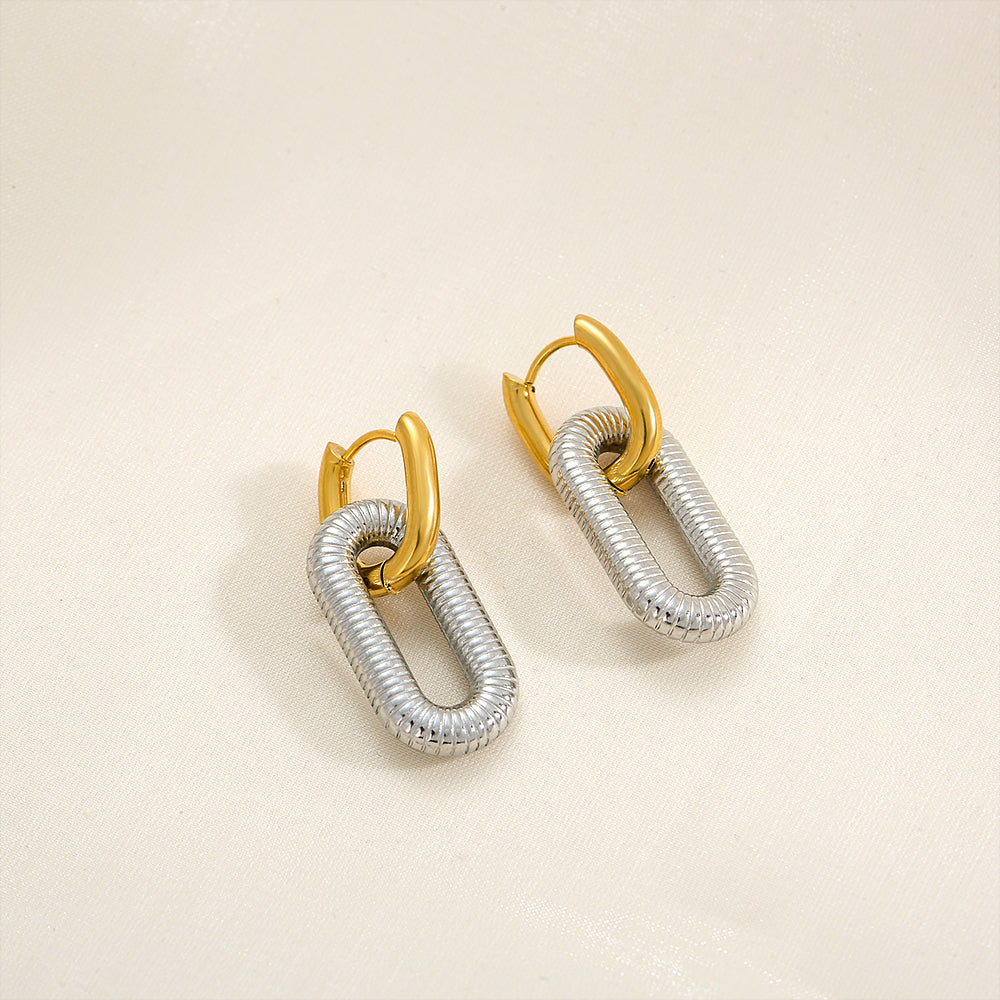 Aretes arracadas con dos circulos