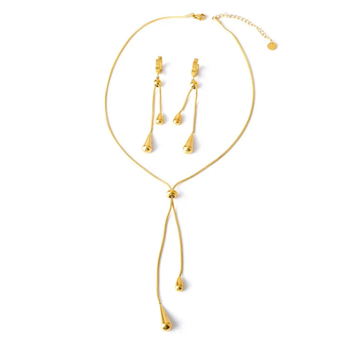 SET CORBATIN DORADO CON ARETES