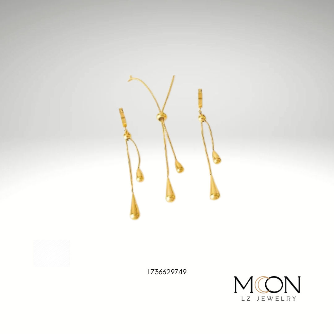 SET CORBATIN DORADO CON ARETES