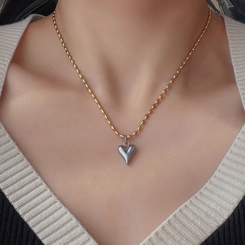 COLLAR CORAZON MINI DORADO/PLATA