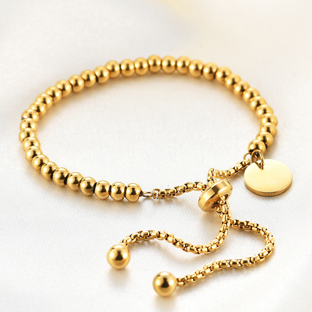 PULSERA AJUSTABLE DORADA ACERO INOX