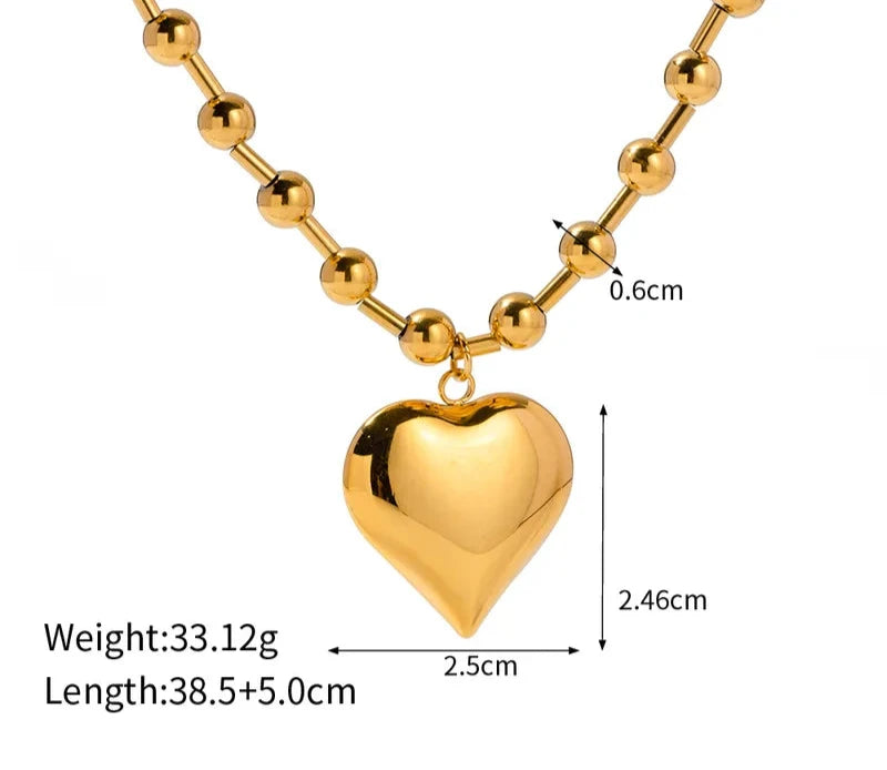 COLLAR CORAZON CON PUNTITOS