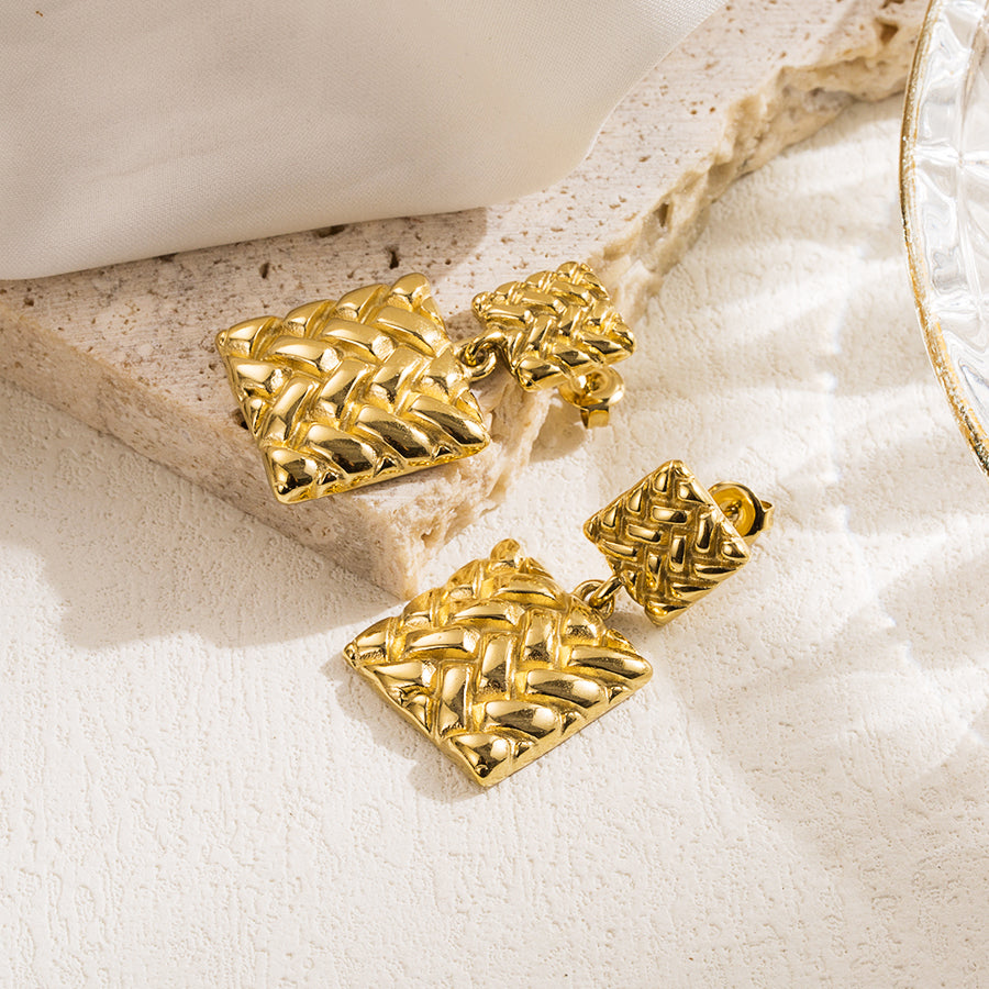 ARETES CON DOBLE CUADRADOS