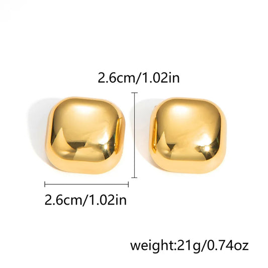 ARETES CUADROS DORADOS LISOS