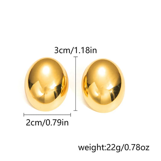 ARETES OVALO DORADOS