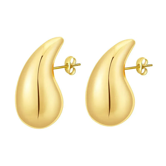 ARETES DE GOTA MEDIANOS  DORADOS