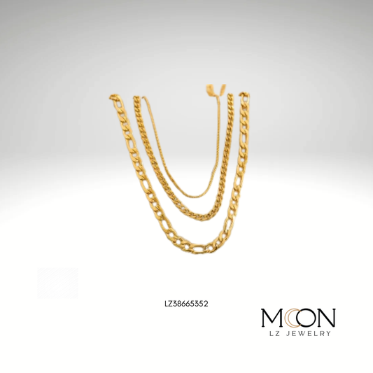COLLAR TRIPLE DORADO C/CADENA ACERO