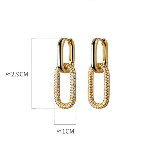 Aretes arracadas con dos circulos