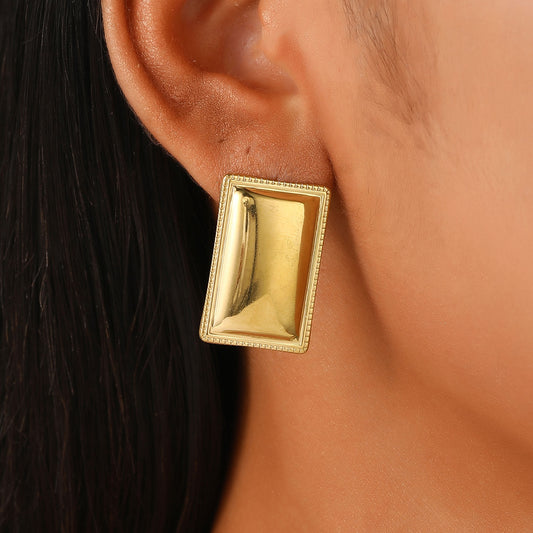 Arete Rectangular chico dorado
