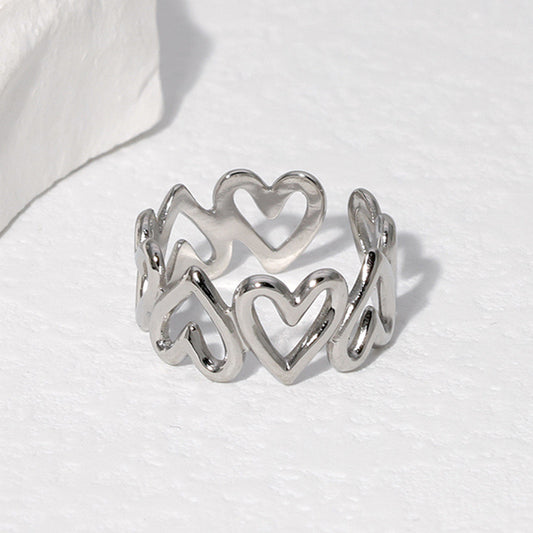 ANILLO CORAZONES ENTRETEJIDOS