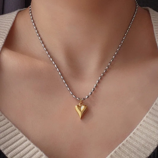 COLLAR CORAZON MINI DORADO/PLATA