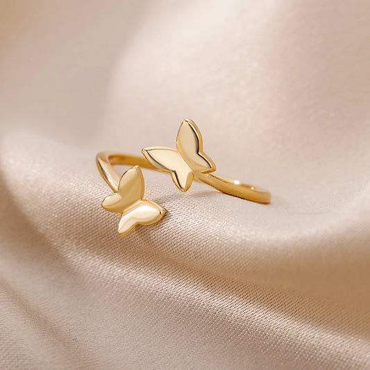 ANILLO AJUSTABLE DOBLE MARIPOSA