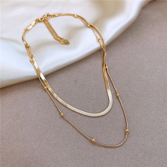 COLLAR DOBLE DORADO C/PUNTITOS