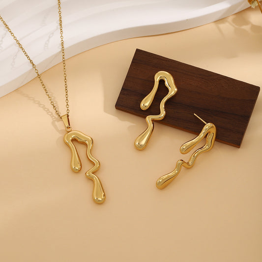 SET DE COLLAR CON ARETES GOTA DERRAMADA
