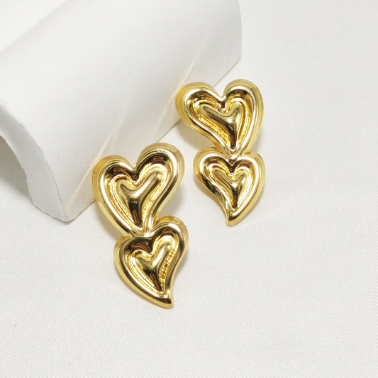 ARETES DE 2 CORAZONES
